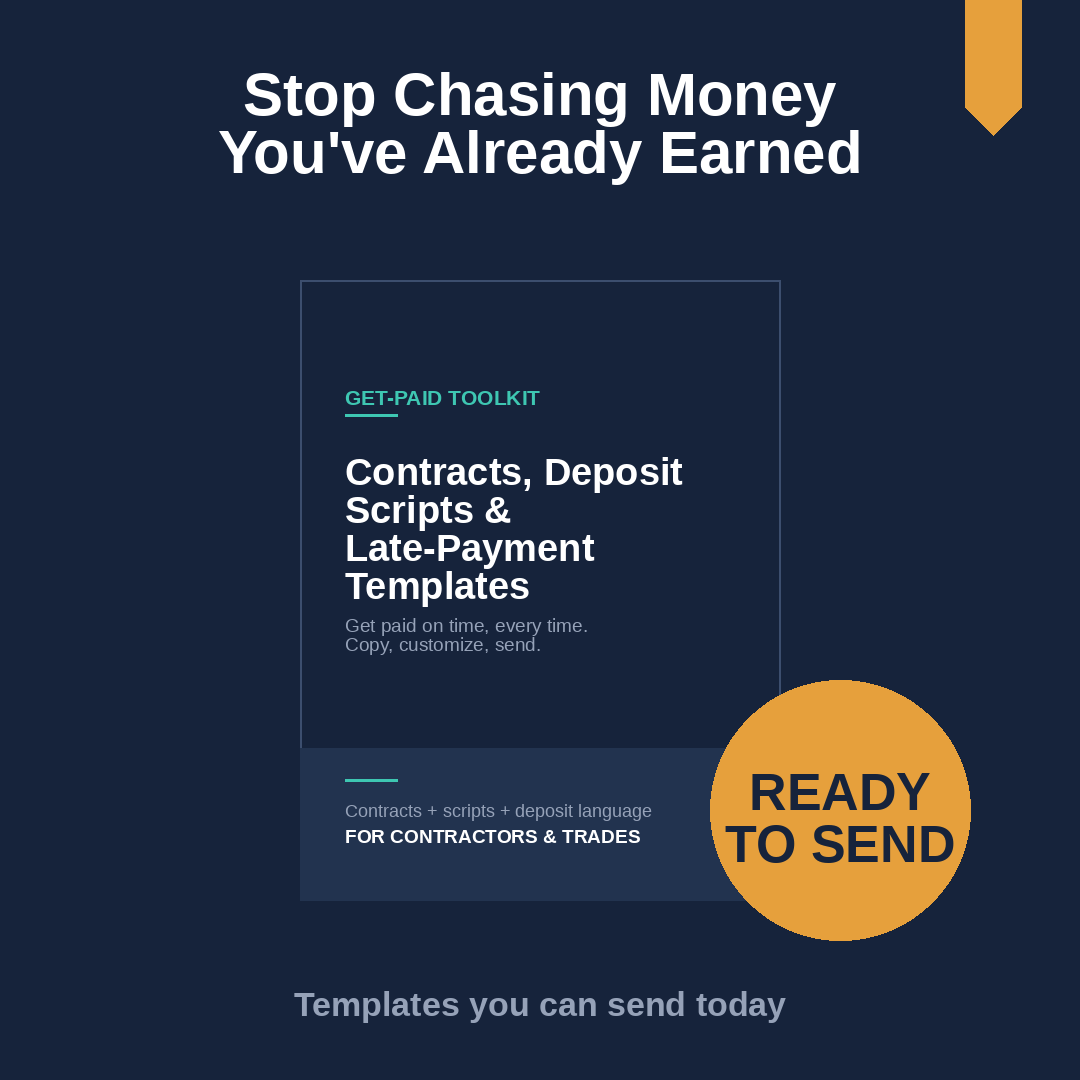 Stop Chasing Money: Client Contracts, Deposit Scripts & Late-Payment Templates (PDF)