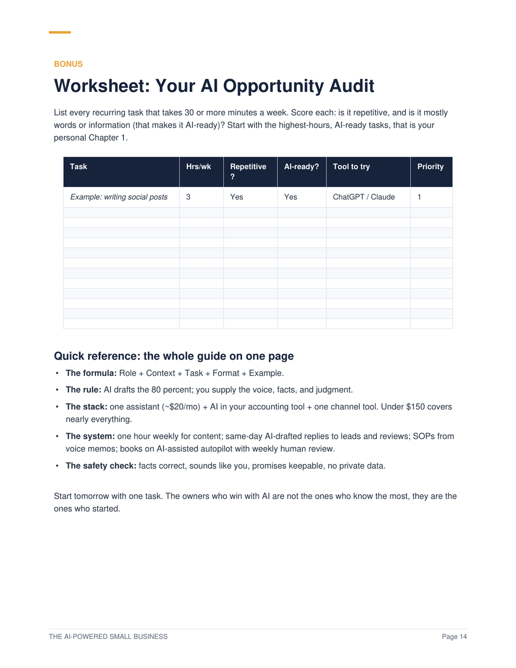 The AI-Powered Small Business - The Practical AI Playbook for Owners (PDF Guide)