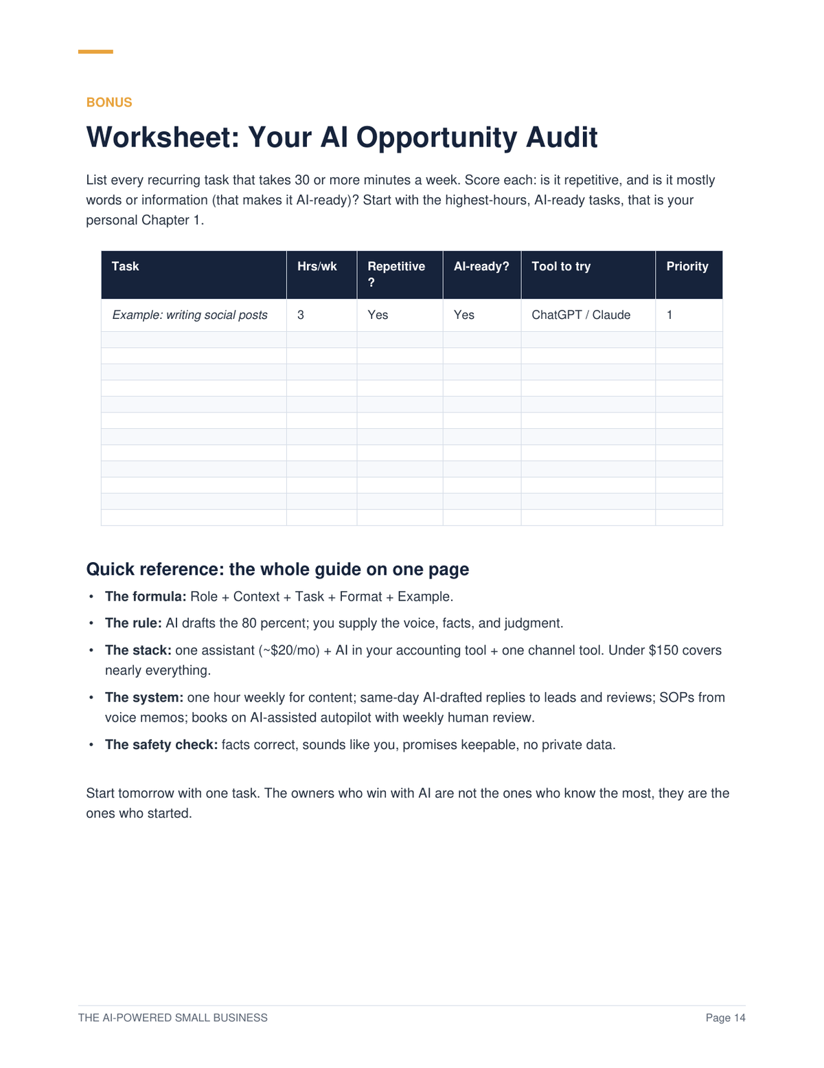 The AI-Powered Small Business - The Practical AI Playbook for Owners (PDF Guide)