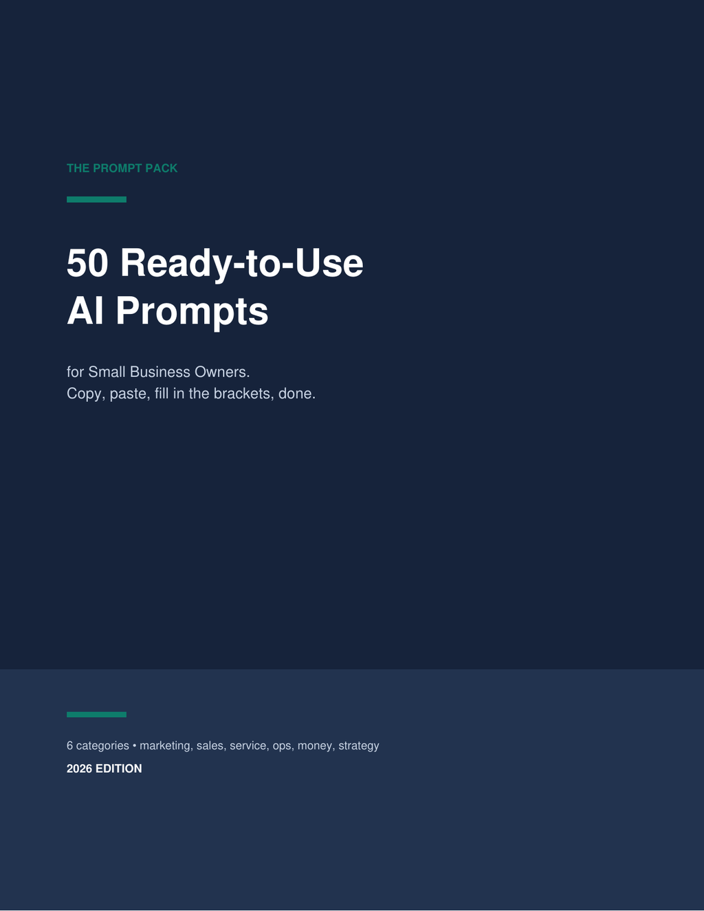 50 Ready-to-Use AI Prompts for Small Business Owners (PDF)