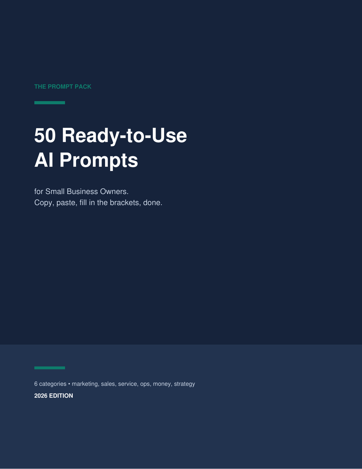 50 Ready-to-Use AI Prompts for Small Business Owners (PDF)